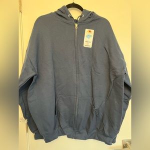 XXL navy fruit of the loom ever soft zip up hoodie NEW